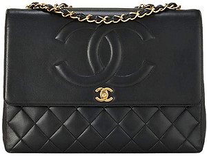 CHANEL Black Lambskin Timeless CC Flap Maxi